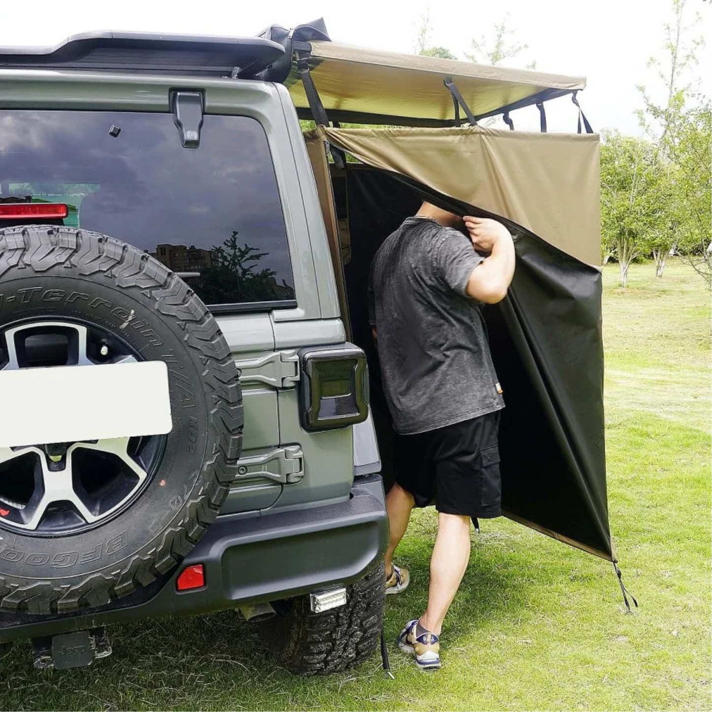 Toldo Camper OFFROAD (Avance ducha / cambiador 1x1m) + Suelo PVC
