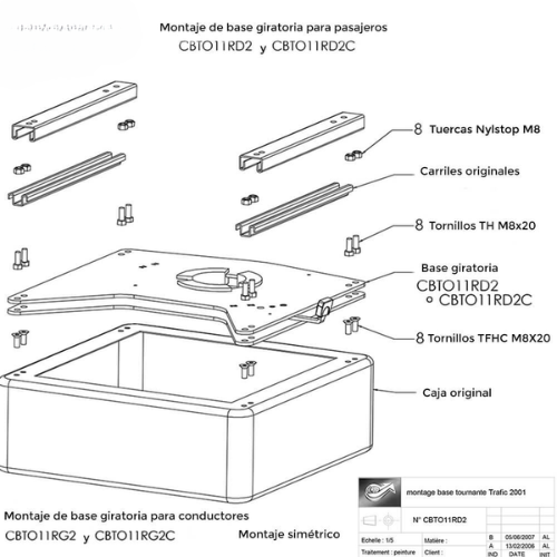 Base giratoria conductor para Trafic, Vivaro y Primastar 2002-2014 - Scopema