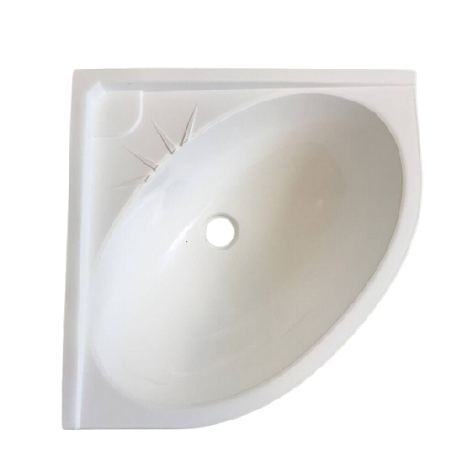Lavabo de esquina oval blanco - 33,5x33,5x15cm