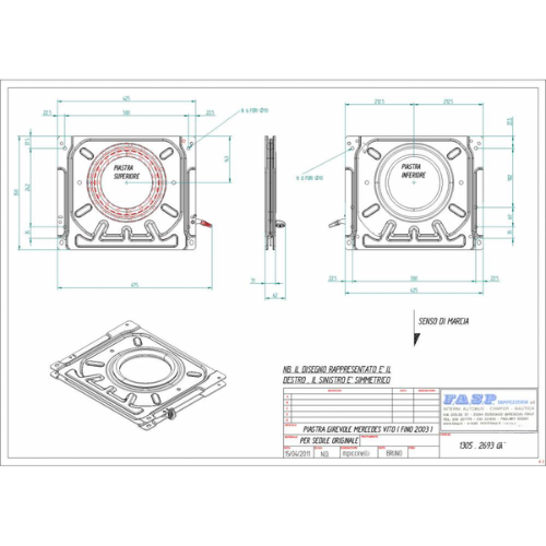 Base giratoria asiento conductor mercedes vito 1996 a 2003  Base giratoria conductor para Mercedes Vito 1996-2003 - FASP